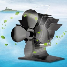 WARM 4 Blades Heat Kipas Kompor Hemat Energi Aluminium Kompor Kipas untuk Rumah-Internasional