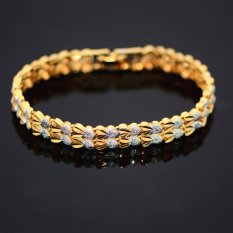Warna Double 18 Karat Asli Berlapis Emas Perhiasan Gelang Bandul Pria Berkualitas Tinggi Fashion Perhiasan Hadiah untuk Wanita, China