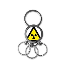 Simbol Peringatan Kuning Hitam Ionisasi Radiasi Segitiga Tanda Tandai Logo Pemberitahuan Logam Kunci Rantai Cincin Mobil Gantungan Kunci Creative Trinket Gantungan Kunci kebaruan Item Terbaik Pesona Hadiah-Internasional