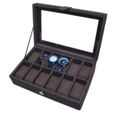 Watch Box / Tempat Jam / Kotak Jam Tangan Isi 12 - Full Coklat
