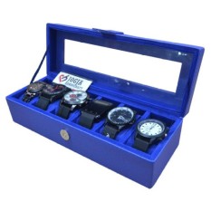 Watch Box / Tempat Jam / Kotak Jam Tangan Isi 6 - Biru