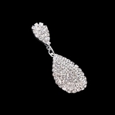 Air-Drop Perak Crystal Rhinestone Menjuntai Wanita Pernikahan Lembut Earring-Intl