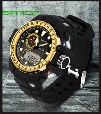 Tahan Air Dual Layar Sanda Merek Watch 399 Otomatis Perhiasan Pria Fashion Perhiasan Kualitas Atas Mens Jam Terkenal Tentara Olahraga Jam Tangan Militer-Intl