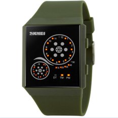 Waterproof LED WATCHES Wanita Arloji Otomatis Watch Datejust Ladies Clock Kualitas Terbaik Merek Tentara Militer Jam Chronograph (Tentara Hijau) -Intl