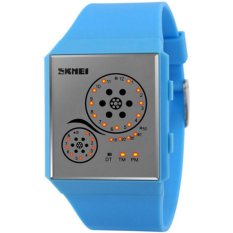 Waterproof led WATCHES women wristwatch automatic watch datejust ladies clock top quality brand army military clocks chronograph(Light blue) - intl