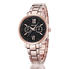 Weaxig KEZZI KW1295 Jam Wanita Gelang Stainless Steel Mewah Wrist Watch Casual Ladies QUARTZ Watch Tahan Air Relogio Feminino KZ101 (Rose GoldBlack)