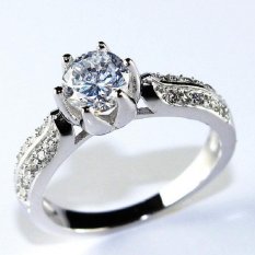 Cincin Kawin untuk Wanita Hari Valentine Silver Plated CZ Berlian Perhiasan Cincin Promosi Grosir Womens Rings Y027-Intl