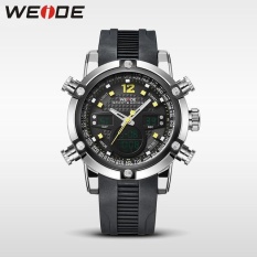 WEIDE WH5205 30 Meters Tahan Air LCD QUARTZ Stopwatch Menjalankan Olahraga Jam Tangan For Pria Kuning