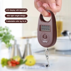 Weiheng 25Kg/5G Mini Digital Gantungan Kait Skala LCD Elektronik Saku Keseimbangan Berat (Kopi) -Internasional
