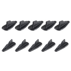 Weizhe Mobil Dimodifikasi EVO Style Black Shark Fin Carbon Fiber Shark Fin Dasi Ekor Kit untuk Spoiler Roof Wing Racing Air Vortex Generator Diffuser-Intl