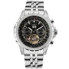 Weizhe Deluxe Jaragar Relogio Jam Tangan Maskulin Pria Hitam Panggil Mesin Otomatis Penggerak Angin Watch Jam Tangan Kotak Hadiah Kapal Gratis (Hitam)