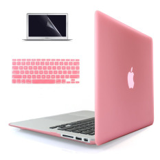 Welink 3-in-1 Apple MacBook Air 11 Inci kasus/lembut - Touch keras kasus penutup plastik + tutup keyboard + Pelindung Layar untuk Macbook Air 11 Inci (Berwarna Merah Muda)