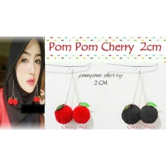 Weloveit Anting Pom Pom Cherry 2 cm - Hitam