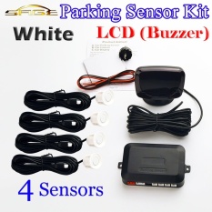 Putih 4 Sensor 22mm Buzzer LCD Parking Sensor Kit DisplayCarReverse Radar Monitor System 12 V-Intl
