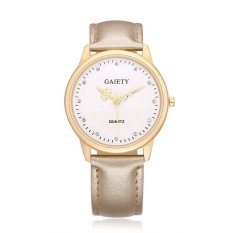Putih Wanita Jam Tangan Bermerek Mode untuk Wanita Kuarsa Alloy Kaca Baru Tanpa Tag Paduan Analog 4 Cm Bulat-Internasional