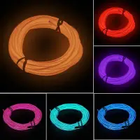 Whyus Menyimpan 5 M Fleksibel EL Lampu Neon Glow Tube Strip Tali Kawat Kabel Mobil Dekorasi