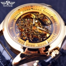 Pemenang Merek Mens Mechanical Wrist Watch Stylish Klasik Pria Klasik Otomatis Skeleton Man Antik Clock Relogio Masculino-Intl