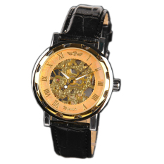 Winner U8018 Automatic Mechanical Watch - Jam Tangan Pria - Gold - Leather