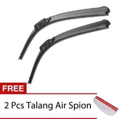 Wiper Mobil Frameless 1 Set - Honda Jazz - Free 2 Pcs Talang Air Spion Clear