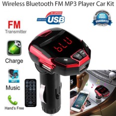 Nirkabel Bluetooth LCD FM Transmitter Modulator USB Mobil Kit MP3 Player SD Remote-Intl
