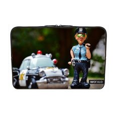 WOFALO 14 14.1 Inch Laptop Sleeve Case Casing Cover Neoprene untuk MacBook/Netbook/Laptop/Notebook/Ultrabook Policy Base Polisi Policecar Menyenangkan Lucu Borgol FIG Unity-Intl