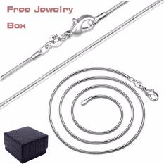 Wanita 925 Perak Berlapis 1mm Kalung Rantai Ular 16-24 Inches untuk Pesta Ekor Pernikahan-Intl