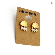 Wanita Paduan Awan Kristal Hujan Jatuh Tiruan Mutiara Liontin Anting-Anting Telinga Stud Perhiasan Gold 2 Cm * 1.5 Cm- internasional
