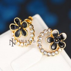 Wanita Klasik Push-Back Tanaman 1.6X1.5 Cm Emas Plated Earrings Online Berlapis Emas-Internasional