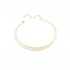 Wanita Fashion Perhiasan Vintage Simple Round Rantai Kalung Choker Warna: Emas