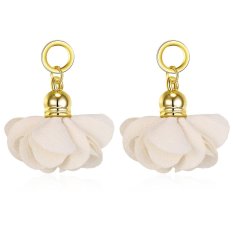 Wanita Bunga 3.2 Cm * 2.5 Cm Putih Antik Gold Berlapis Anting-Anting Online Antik Gold Berlapis-Internasional
