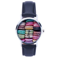 Jam Tangan Wanita Kulit Sejalan Kuarsa Hitam