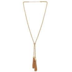 Wanita Panjang Mengkilap Sederhana Fashion Alloy Rumbai Liontin Kalung Raksasa Perhiasan Ulang Tahun Valentine Hadiah Emas-Intl