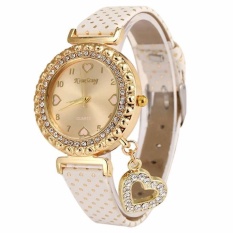 Wanita Cinta Diamond Fashion Desain Ladies Watch Putih