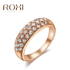 Wanita Mewah Korea Gold Jual Tren Gaya Kreatif Tiga Baris Cincin Berlian Retro Perhiasan Sederhana Zirkon Cincin Putih Asli Hiasan kristal Modis Klasik Pernikahan Cincin Pertunangan Kado Kualitas Terbaik Perhiasan-Internasional