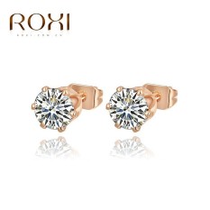 Wanita Mewah Barat Jual Emas Trend Gaya Kreatif Gold Plating Stud Earrings Retro Berlian Perhiasan Sederhana Zircon Stud Earrings Asli White Crystal Ornamen Fashion Pernikahan Klasik Pertunangan Anting Top Kualitas Hadiah Perhiasan-Intl