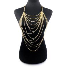 Wanita Multilayer Rumbai Tubuh Jaringan Kalung Lama Maxi Tubuh Perhiasan