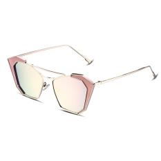 Wanita Oversize Retro Bingkai Logam Anti-UV Sunglasses dengan Kacamata Box-Intl