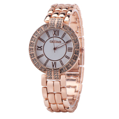 Wanita Mawar Emas Emas Sliver Faux Chronograph QUARTZ Watch (Putih)-Intl