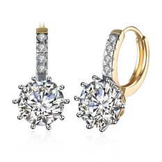 Wanita Round 0.9 Cm X 2.0 Cm Champagne Gold Anting Online Champagne Emas-Intl