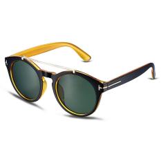 Wanita Round Bentuk Retro Bingkai Logam Anti-UV Sunglasses dengan Kacamata Box-Intl
