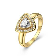 Wanita Segitiga Zircon Cincin Kawin Emas