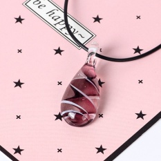 Women's Water Drop Berbentuk Inspirasi Fashion Kesederhanaan Azure Batu Liontin Perhiasan Kalung untuk Girls Friends (Brown) -Intl
