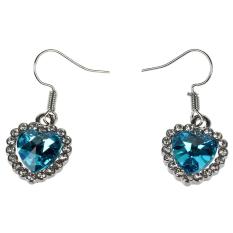 Jantung Wanita Anting Kuku Laut Dangle Earrings Biru