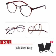 Wanita Kacamata Optik Kacamata Biasa Kacamata Lensa Jernih Eyeglassess + 2 Bags