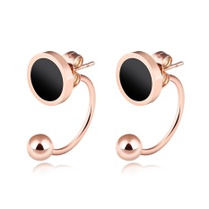 Wanita U Shape Stud Earring Bedah Stainless Steel Drop Earrings 10mm X 21mm-Intl