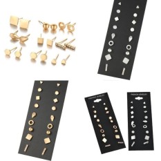 Kekuatan Luar Biasa 9 Pairs/set Terbaru Produk Panas Berlian Buatan Earring Set Wanita Perhiasan Stud Anting-Anting Feminim Kecil Gold Perak Geometric Telinga manik-manik-Perak-Satu Ukuran-Internasional