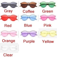 Wonderful Power Big Discounts 10 colors HOT Integrated UV Candy Colored Glasses Women Fashion Cat Eye Shades Sunglasses -Blue-Int:One Size - intl