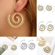 Kekuatan Luar Biasa (Gold ᆪᆲsilverᆪᆲbronze) merek Baru Modis Antik Gold/Perak Perhiasan Aksesoris Berlapis Spiral Jantung Paduan Berbentuk Dangle Earring Pesona Wanita Unik pesta Giwang-Bronze-Onesize-Internasional