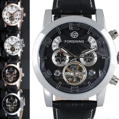 Indah Power Hot Produk Auto Tanggal Analog Hari Tali Jam Tangan Jam Laki-laki Pergelangan Tangan Multifungsi Mechanical-Putih Mawar Emas Satu Ukuran-Intl