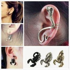 Kekuatan Luar Biasa Produk Panas Ular Laba-laba Punk Ular Unik Bentuk Manset Pembungkus Telinga Punk Tide Anting-Anting Scorpion Klip Earring- perak-Int: satu Ukuran-Internasional